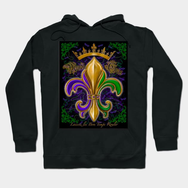 Mardi Gras Fleur de lis Hoodie by Michael Hunt Studio